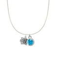 thumbnail image 1 of Precious Stars Sterling Silver World's Greatest Mom and December Birsthstone Charm Necklace, 1 of 4