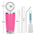 thumbnail image 2 of Vaso Térmico  Bloosom De 20oz Acero Inoxidable Con Popote Y Cepillo Rosa, 2 of 5