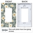thumbnail image 3 of Yayeee Rocker Switch Wall Plate 1-Gang 4.6"x2.9" Home Decorative Outlet Cover, Sage Green Flower Pattern, 3 of 6