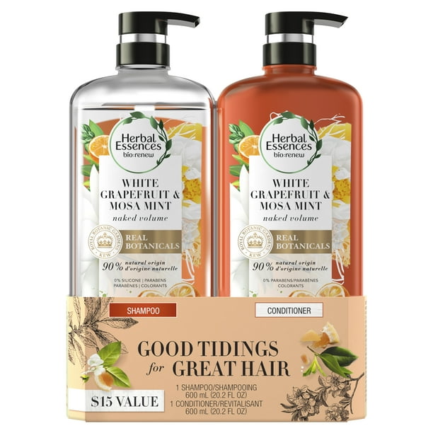 Herbal Essences biorenew White Grapefruit & Mosa Mint Naked Volume Shampoo and Conditioner