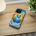 thumbnail image 5 of DistinctInk Hybrid (Acrylic / TPU) Clear Slim Fit Case for Apple iPhone 12 Pro (6.1" Screen) - "Joyful Cartoon Rainbow in Serene Sky", 5 of 8