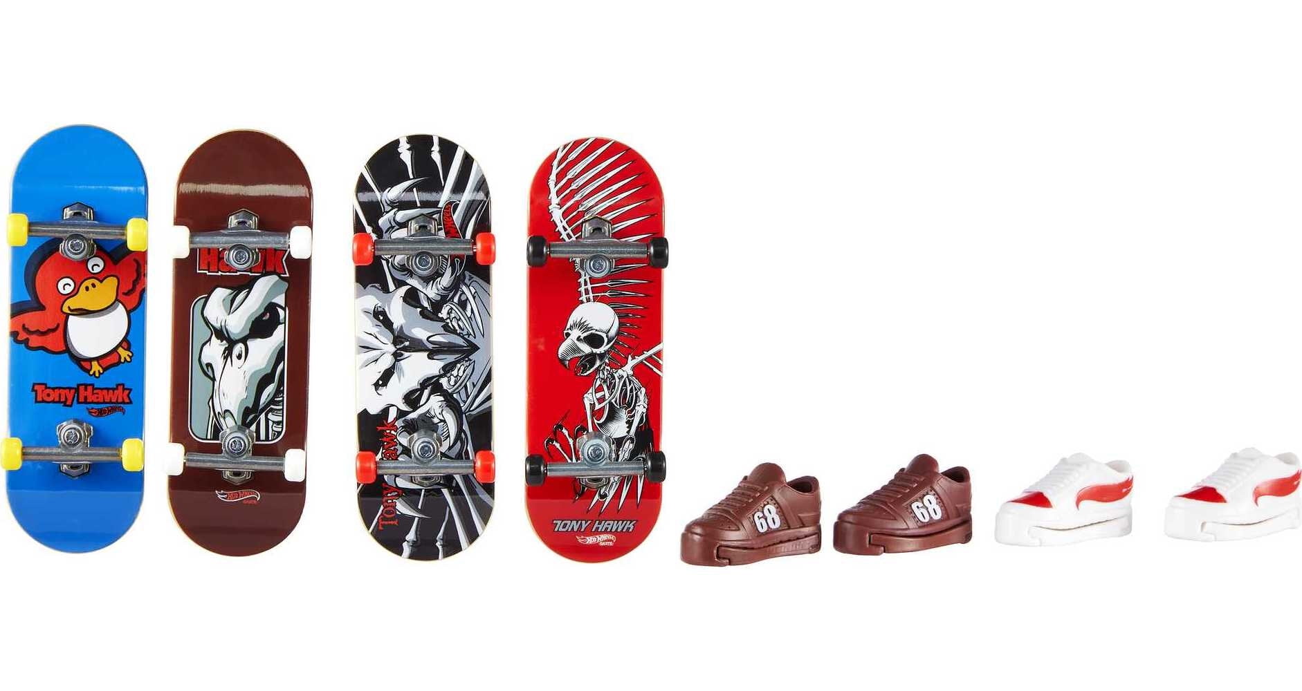 Hot Wheels Skate Tony Hawk Fingerboards & Skate Shoes Multipack (Styles May Vary)
