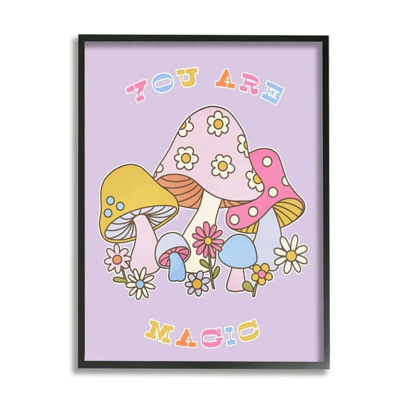 Stupell Industries You Are Magic Botanicals Botanical & Floral Painting Black Framed Art Print Wall Art, 11 x 14