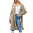 thumbnail image 4 of Jackets for Women DYTTDG Women's Long Cardigan Winter Coat Jacket Solid Color Long Sleeve Warm Coat Sweater on Clearance, 4 of 9