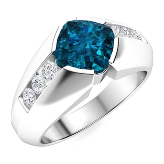 Men’s Natural London Blue Topaz Ring | Handmade 925 Sterling Silver Birthstone Jewelry