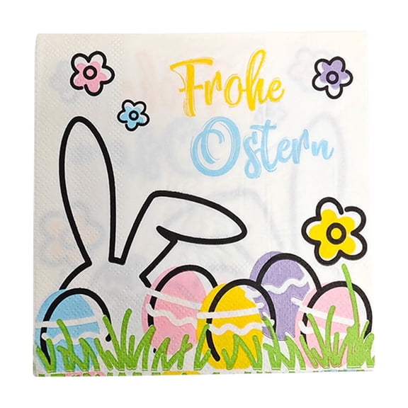 Deeceymbur Easter Bunny Napkins Disposable Paper Dinner Napkins for Party Decorations Holiday Dinner Paperware Restaurant Supplies Festive Luncheon 20 Count Pack