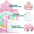 thumbnail image 5 of NovForth Round Unicorn Kids Hooded Beach Towel Pool Bath Towel Soft Absorbent Poncho, 24" x 24", Pink, Bath Towel, 5 of 7