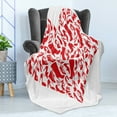 thumbnail image 4 of High Heels Soft Flannel Fleece Throw Blanket, Heart with Scarlet High Heel Shoe Silhouettes Love Woman Illustration, Cozy Plush for Indoor and Outdoor Use, 50" x 60", Scarlet and White, by Ambesonne, 4 of 5