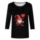 thumbnail image 4 of RKSTN Valentine's Day 3/4 Length Sleeve Womens Tops Oversized Crewneck Valentines Graphic Print Short Sleeve T Shirts Womens Casual Solid Round Neck Loose Three Quarter Sleeve Shirt Spring Clothes, 4 of 6