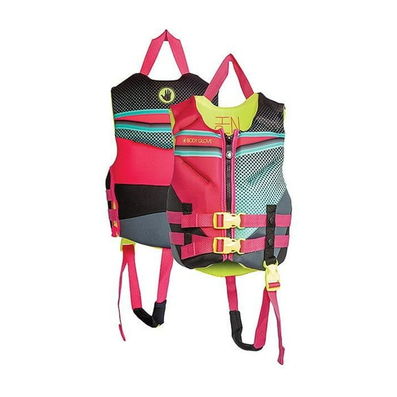 Body Glove 23324CAQUPNK Children's Phantom Evoprene Vest, Aqua/Pink