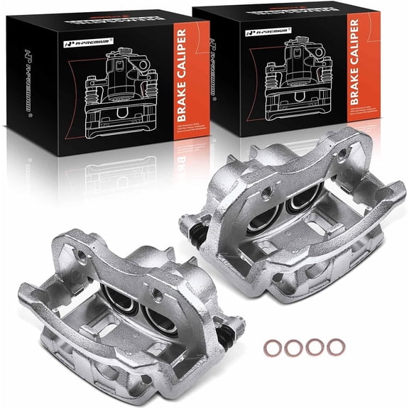 A-Premium Disc Brake Caliper Assembly with Bracket Compatible with Select Nissan and Infiniti Models - Pathfinder 1999-2004, QX4 1998-2003 - Front Driver and Passenger Side, 2-PC Set