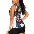 thumbnail image 3 of Daiia Patriotic Boxing Bear Art Printed Womens Workout Tops for Women Quick-dry Tank Tops Mesh Yoga Shirts Athletic Running Tank Tops Sleeveless Gym Clothes-, 3 of 7