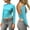 Blue, variant on Women's Fashion Solid Backless T Shirts Crop Top Casual Short Sleeve Short Top Black + M
