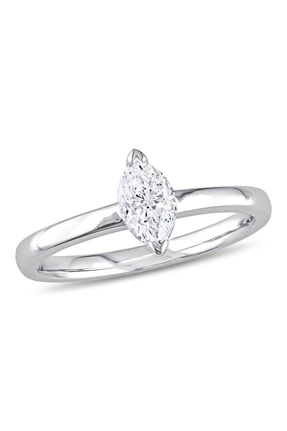 Marquise Cut Solitaire Diamond Engagement Ring, Single Diamond Ring, Perfect Proposal Ring For Girlfriend, 925 Sterling Silver, 1.5 Ct Simulated Diamond