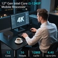 thumbnail image 3 of BREB Mini Jeu de Bureau PC, intel core i5-1240P, 16 Go de RAM DDR5 et SSD 512 Go, 3 of 8