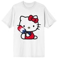 thumbnail image 4 of Hello Kitty Patriotic Popsicle Women's White Crew Neck Short Sleeve T-shirt-Large, 4 of 5