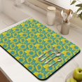 thumbnail image 3 of 2 Pack Washable Rubber Sunflower Cute Floral Dish Drying Mats for Kitchen Counter Home Large Coffee Bar Pad Accessories and Decor for Utensils Stemware (2pcs 18''x24''+19.5''x12''), 3 of 6