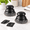 2 × Black Coarse Mesh, variant on Cast Iron Scrubber And Scraper Chain Mail Forning Dishes Stock Pots Pans Griddles Grills Dish Scouring Pads