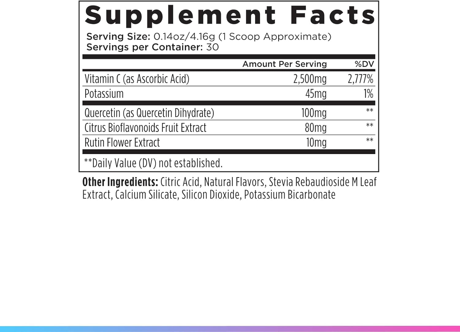 Livingood Daily High Dose Vitamin C Powder Supplement, 2,500 MG Ascorbic Acid Powder Supports Immunity & Skin Health, Powdered Vitamin C with Quercetin, Sweetened with Stevia, Vegan, 30 Servings