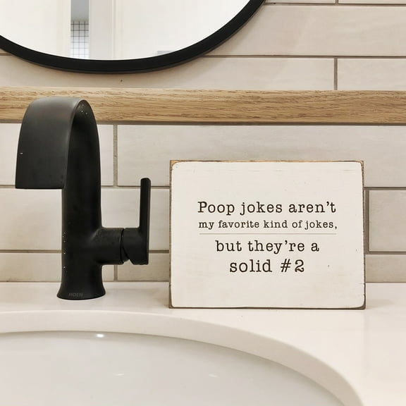 Etch & Ember Funny Bathroom Signs - Poop Jokes - Farmhouse Style Decor
