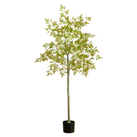 Nearly Natural Fall Harvest Nandina Artificial Potted Tree - 5' - Unlit