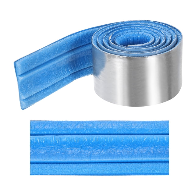 Moldura autoadhesiva 3D Uxcell de 90"x3.4" flexible para sellado de huecos en espejos de pared, puertas y armarios, azul
