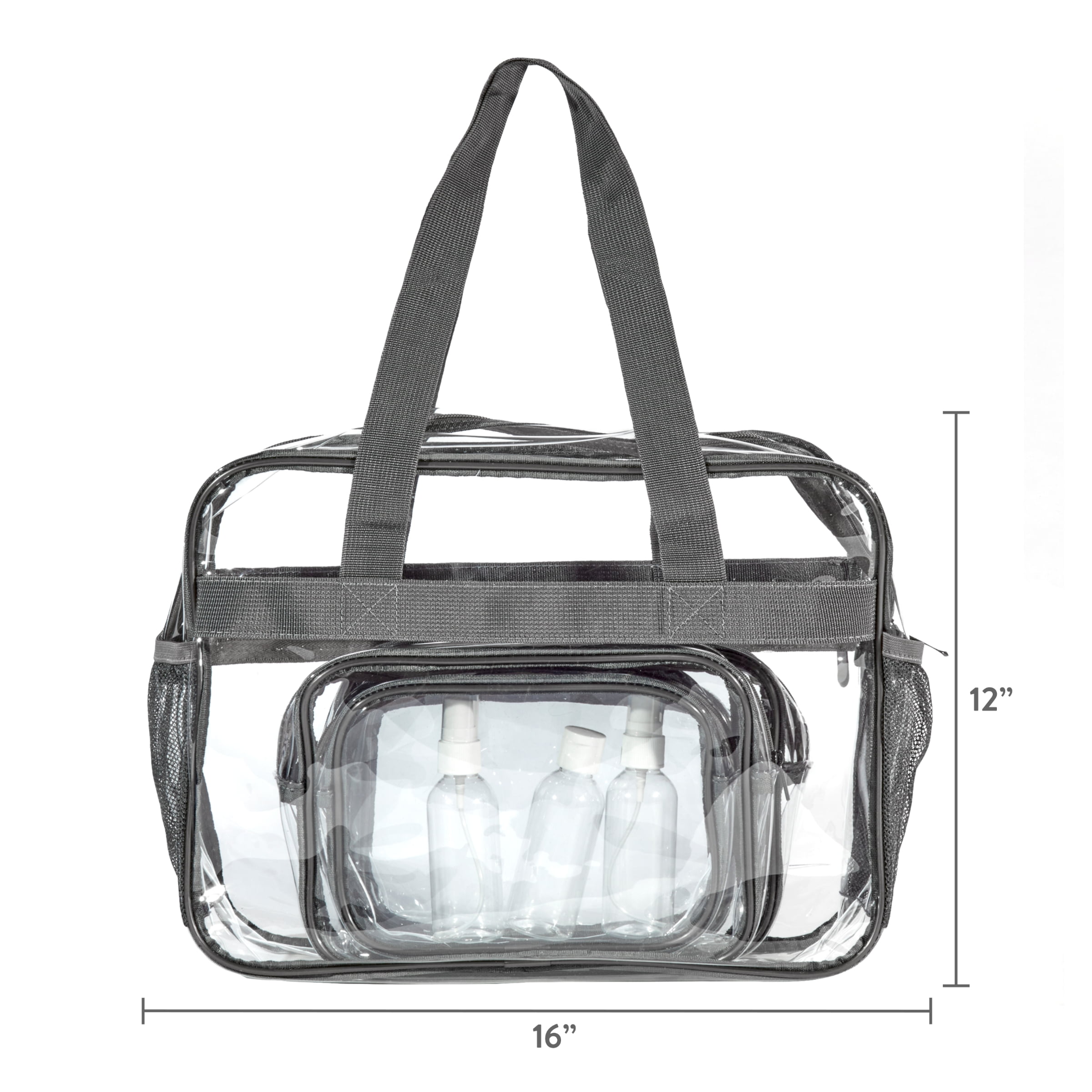 Walmart Clear Makeup and Cosmetic Bag Set for Travel with Makeup or Toiletries, PVC (8 Count)
