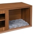 thumbnail image 2 of Demi Bonn 54" Modern Cat Litter Box Enclosure TV Stand with Sliding Door and Extendable Table, Multi-Functional Wood Cat House for Indoor Cats, Walnut, 2 of 9