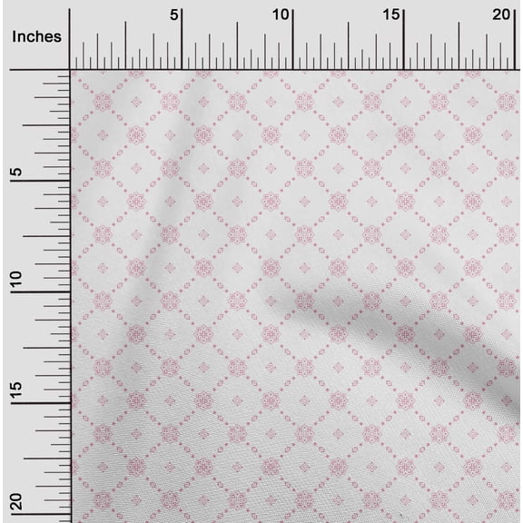 oneOone Cotton Jersey Pink Fabric Square & Check Geometric Sewing Material Print Fabric by The Yard 58 Inch Wide