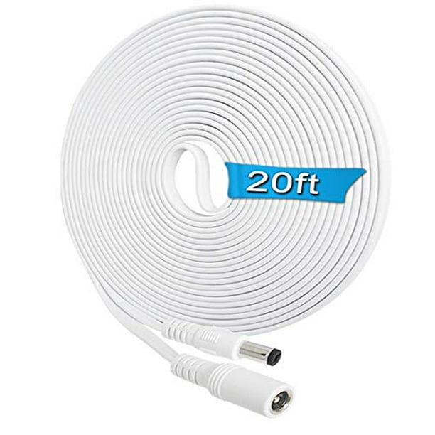 2 1mm X 5 5mm Extension Cord 20ft 6 Meters Dc 12v Power Supply Adapter Cctv Security Camera Surveillance Indoor Wireless Ip Camera Dvr Standalone Led Strip Car 12 Volt Male To Female Plug Walmart Com