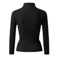 thumbnail image 3 of Bibifish Womens Sweaters Soft Ribbed Pullover Turtleneck Pullover Tops Elegant Plain Knitted Slim Fit Long Sleeve Autumn Winter Basic Sweaters, 3 of 4
