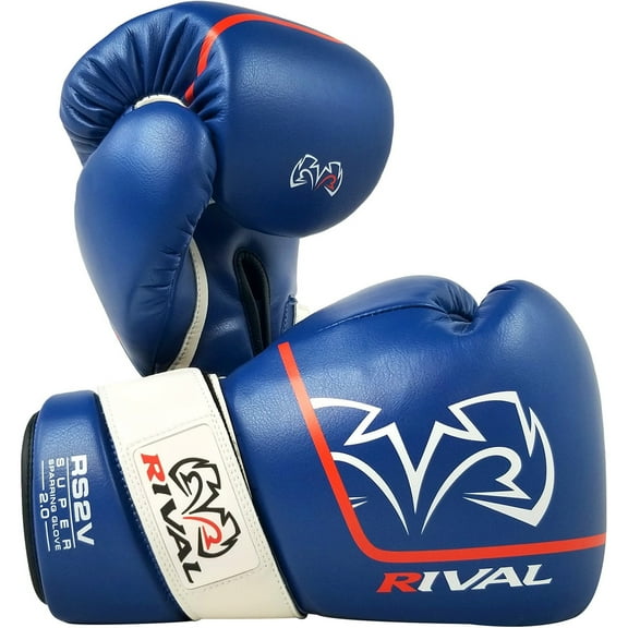 RIVAL Boxing RS2V 2.0 Super Pro Hook and Loop Sparring Gloves - 18 oz. - Blue