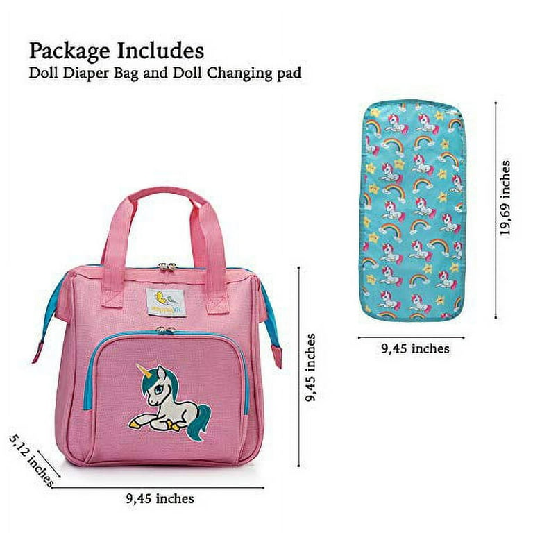 2021年 BABYDOLL HAPPYbag HappyVk- Pink Baby Doll Diaper Bag with Doll Changing Pad