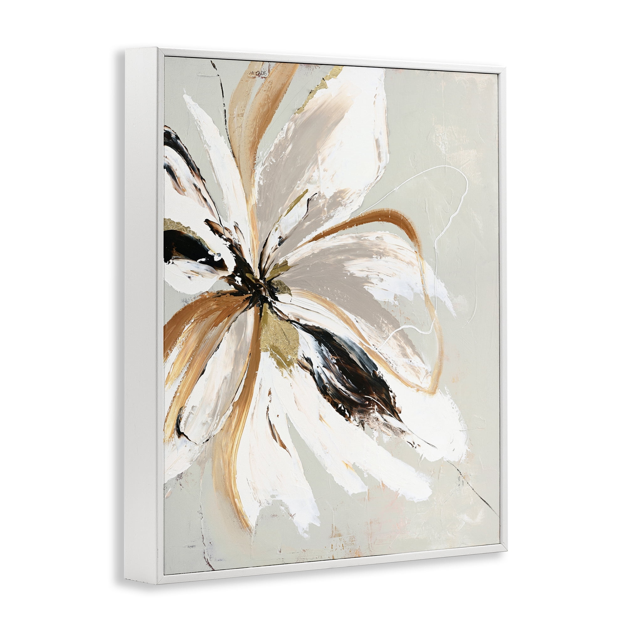 Expressive Cornelia Flower White Framed Giclee Art, design by Design Fabrikken