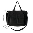 thumbnail image 3 of Bolso Mano Lona para Mujer Bolso Al Aire Libre Gran Capacidad Con Múltiples Bolsillos (negro), 3 of 9