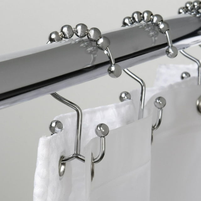 Mainstays Double Roller Glide Shower Curtain Hooks or Rings, Chrome