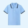 thumbnail image 5 of Atogsazn Toddler Boys Summer T-shirt Kids Casual Button Up Short Sleeve Pullover Tshirt Basic Classic Tops School 02-Blue 3-4 Years Fashion, 5 of 5