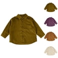 thumbnail image 6 of TIREOW Girls and Boys Corduroy Shirts Jackets Collared Button Front Solid Color Shirts Spring Autumn Casual Shirts Coat, 6 of 6
