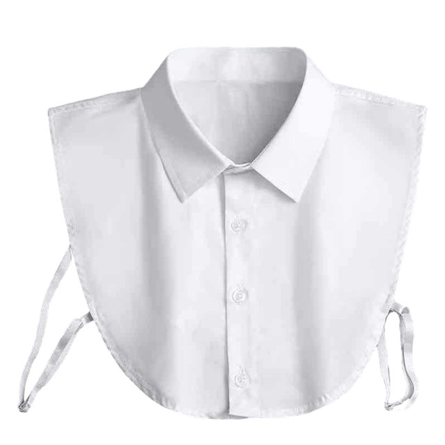 Col Détachable Adulte Faux Col Revers Simple Boutonnage Faux Col Sangle Ajustable Couleur Unie Col d'Affaires Bureau Travail Faux Col de Chemise
