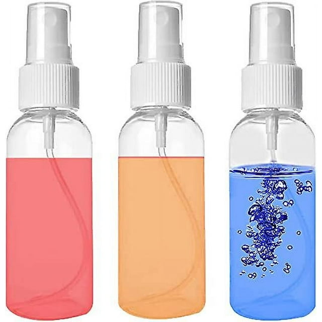 Botella de aerosol en aerosol de 50 ml (3 piezas, sin líquido), pequeña botella de plástico rellenable transparente vacía de niebla fina, muy adecuada para viajes, cosm