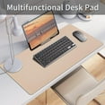 thumbnail image 2 of GHSDFBB Leather Desk Pad, Mouse Pad, Non-Slip Desk Protector Mat, Leather Desk Blotter, Computer Desk Pad, Waterproof Desk Mat for Home Office and Decor-Beige (35.4×16.9 Inches), 2 of 6