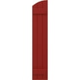 thumbnail image 5 of Ekena Millwork 10 1/2"W x 42"H Americraft Three Board (2 Batten) Exterior Real Wood Joined Board-n-Batten Shutters w/ Elliptical Top (Per Pair), Fire Red, 5 of 10
