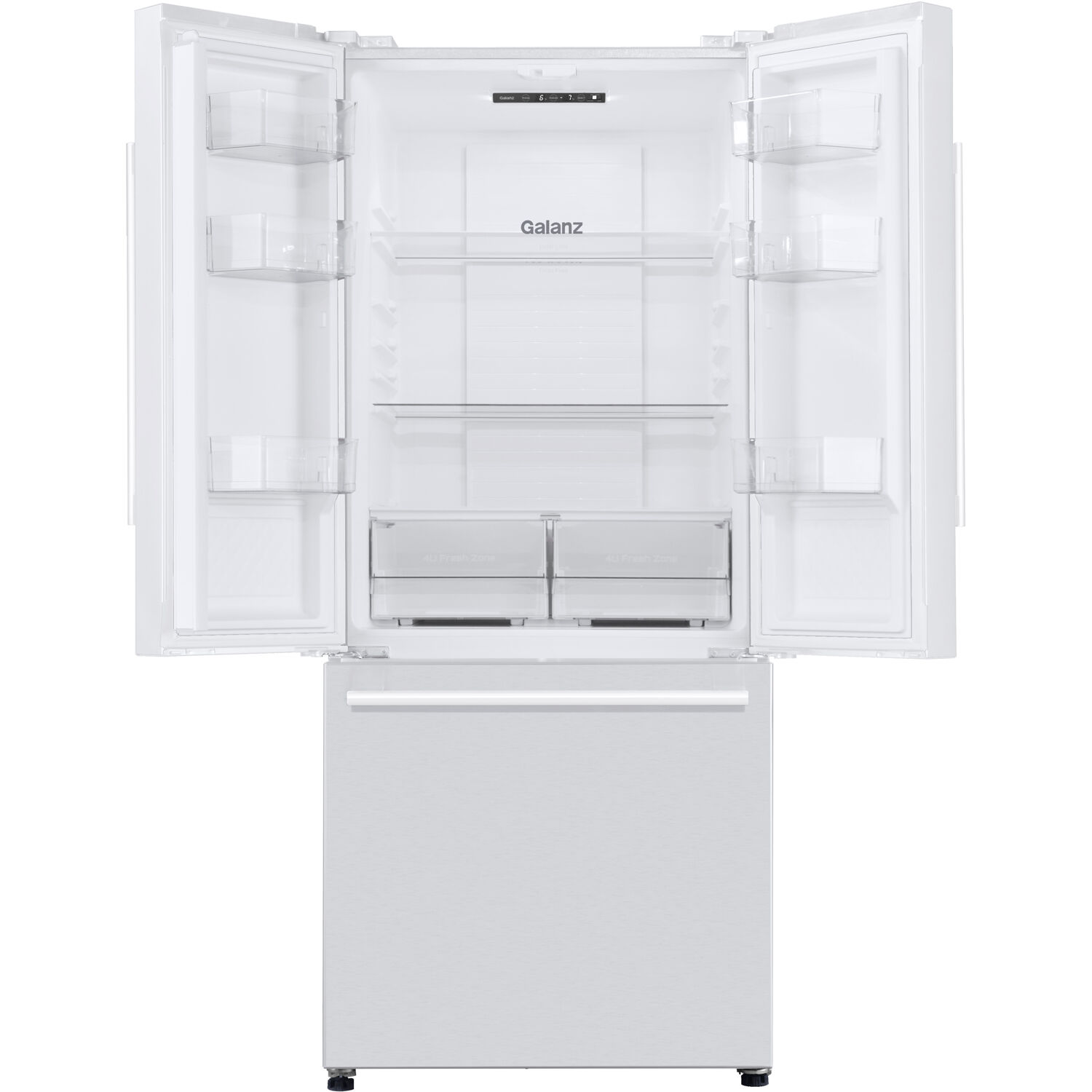 Galanz 16 cu. ft. 3-Door French Door Refrigerator, White, 28.35" Wide - image 2 of 6