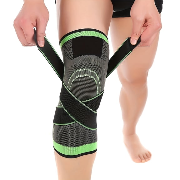 2 Pack Adjustable Knee Braces for Men and Women, Compression Knee Sleeves with Cross Straps for Running, Gym, Weightlifting, Basketball, Squats and Daily Knee Support