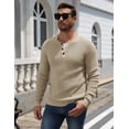 thumbnail image 4 of COOFANDY Mens Henley Waffle Pullover Sweater, Button Crewneck Casual Textured Sweaters, 4 of 9