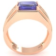 thumbnail image 5 of Men's Tanzanite Diamond Channel Ring In Solid 14k Rose Gold, 5 of 6