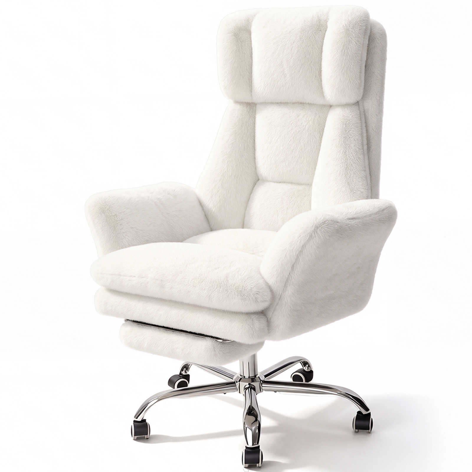 Patbrela Big and Tall Plush Office Chair, Beige photo 1