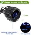 thumbnail image 4 of Ofertas Únicas Medidor de Voltaje de 2" 52mm DC 12V Luz Azul LED Digital Medidor de Voltaje 8-18V 1 Cable Universal Medidor de Voltaje para Automóvil Negro, 4 of 7