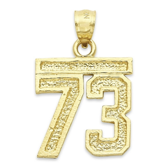 10k Solid Gold Number Seventy Six Pendant for Necklace, #76 Gold Charm Jewelry for Athletes, Sports Gifts for Him and Her