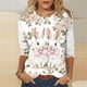 thumbnail image 4 of Camisetas de Pascua para Mujeres Sudadera Suelta Casual con Cuello Redondo Y Mangas de Tres Cuartos de Longitud, Divertida Camiseta de Poliéster Impresa para Fiestas de Primavera Y Uso Diario, 4 of 5